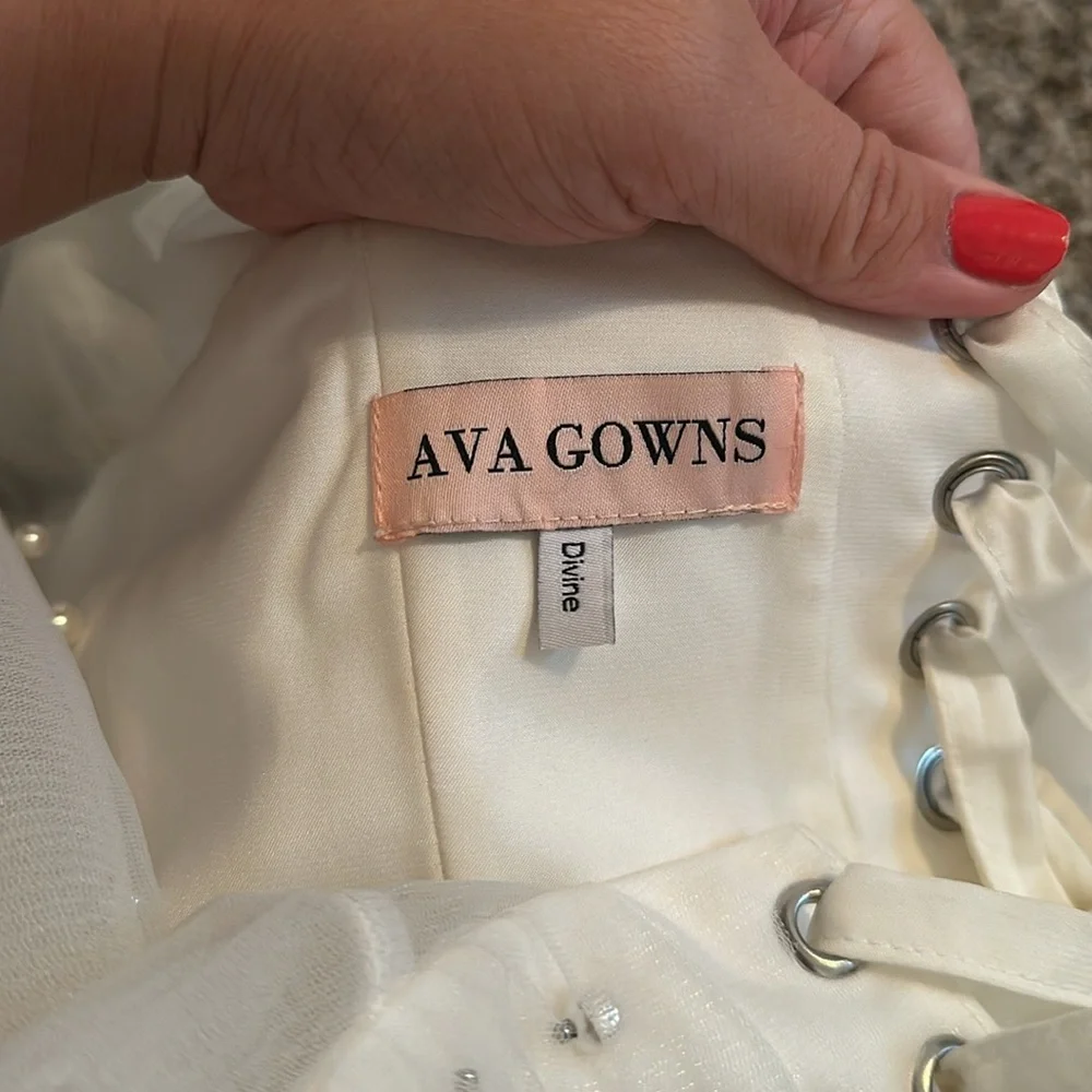 Ava Gowns Pearl Mini Dress - White - Picture 3 of 6